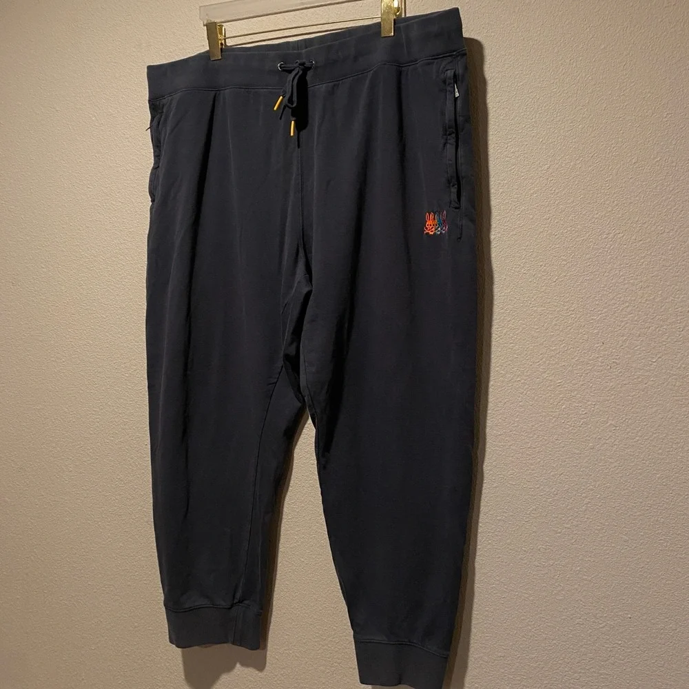 Psycho Bunny Men's XL Gray Jogger Pants Embroidered‎ Logo Casual Lounge